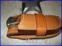 Buck 110 X Jigged Bone, Damascus Knife 1990's With Custom Sheath, Rare Deal, L@@k