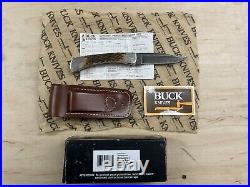 Buck 110DB Damascus / Brown Bone Folding Hunter 1989 RARE