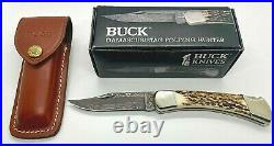 Buck 110X(1990) Model 110DM Damascus /Stag Folding Hunter Knife With Sheath/Box