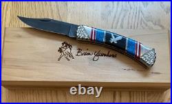 Buck Brian Yellowhorse Damascus 110 Knife Never Used In Box N19