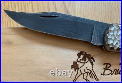Buck Brian Yellowhorse Damascus 110 Knife Never Used In Box N19