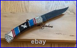 Buck Brian Yellowhorse Damascus 110 Knife Never Used In Box N19