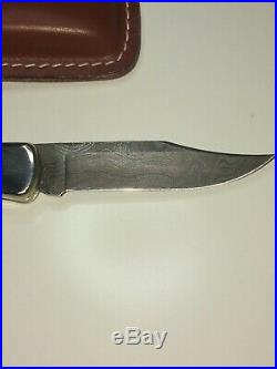 Buck Knife 110 Damascus/stag Folding Hunter