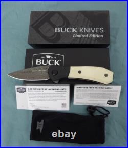 Buck Knife 590 Damascus Paradigm Ivory Micarta 2023 Limited Edition 0590IVSLE