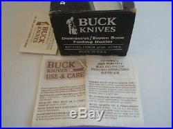 Buck USA 110db Damascus Brown Bone Folding Hunter Knife