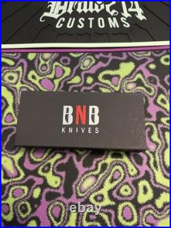 Bucknbear Shark Fin Damascus Blade Folding Knife Micarta Handle BNB3340D