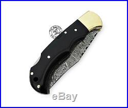Buffalo Horn 6.5'' 100% Handmade Damascus Steel Folding Pocket Knife 100% Pri