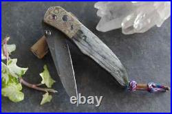 Bunhichi Koyama Liner Lock Folding Knife with Damascus blade by Devin Thomas