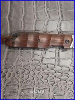 Burlwood Handle Damascus 52100/Nickel Steel Spear Point Pocket Knife