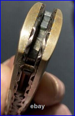 Burr Oak Folding Pocket Knife By Mark Nevling Custom Crafted With Sheath & COA