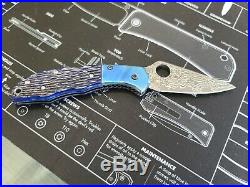 C11JBBP Spyderco Delica Damascus Folding Knife RARE