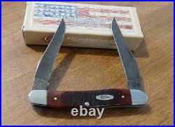 CASE XX New Chestnut Saw Cut Bone Handle Damascus 2 Blade Muskrat Knife/Knives