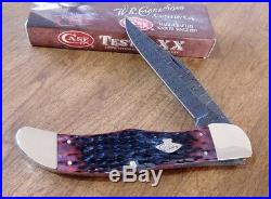 CASE XX New Crimson Jigged Bone Ladder Damascus Folding Hunter Knife/Knives