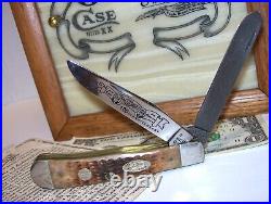 CASE xx PARKER 1889-1989 Centennial Knife Damascus Steel 2Blade Wood Display Box