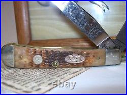 CASE xx PARKER 1889-1989 Centennial Knife Damascus Steel 2Blade Wood Display Box