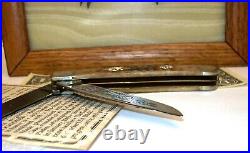 CASE xx PARKER 1889-1989 Centennial Knife Damascus Steel 2Blade Wood Display Box