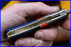 CFK USA Custom Handmade Damascus FADED GLORY Scrimshaw Art Folding Pocket Knife