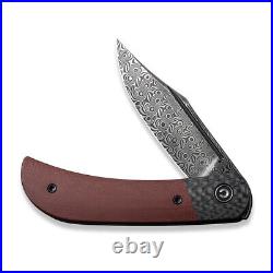 CIVIVI Appalachian Drifter 2 C19010C-DS4 Knife Damascus Steel & Burgundy G10