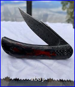CIVIVI Appalachian Drifter 2 Knife Damascus Steel Red Lava Carbon Fiber