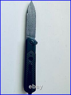 CIVIVI Banneret Frame Lock Knife Twill CF & Steel 3.7 Damascus. Rare EDC