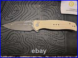 CIVIVI Incindie Button Lock Flipper Knife Ivory G-10 (3.5 Damascus) C23053-DS1