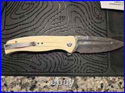 CIVIVI Incindie Button Lock Flipper Knife Ivory G-10 (3.5 Damascus) C23053-DS1