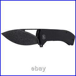 CIVIVI Knife Riffle Twill Carbon Fiber / Black G10, Black Damascus (C2024DS-1)