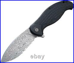 CIVIVI Knives Civc802ds Naja Linerlock Black G10 Handle Damascus Folding Knife