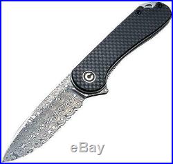 CIVIVI Knives Civc907ds Elementum Linerlock Damascus G10/cf Handle Folding Knife