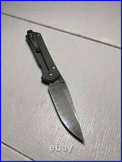 CRK Chris Reeves Damascus Large Sebenza 21 Flipper Folding Pocket Knife (RARE)