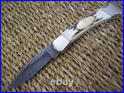 CUSTOM BUCK KNIFE 110 STAG DAMASCUS LIMITED EDITION 1 of 260 BCCI/ MINT NOS 1996