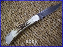 CUSTOM BUCK KNIFE 110 STAG DAMASCUS LIMITED EDITION 1 of 260 BCCI/ MINT NOS 1996