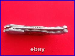 CUSTOM FOLDING KNIFE Alabama Damascus STEEL Black pearl Carved Eagle craft Arts