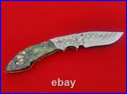 CUSTOM FOLDING KNIFE Stainless Damascus steel Handmade