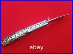 CUSTOM FOLDING KNIFE Stainless Damascus steel Handmade