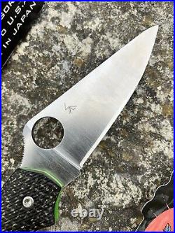 CUSTOM Spyderco Knife Delica 4, 20cv, Micarta And G10 Scales