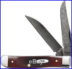 Case Cutlery 31304 Random Damascus Mini Trapper Folding Knife Chesnut Handle