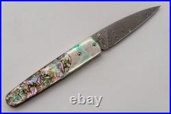 Case Cutlery 8173L DAM Slimlock Folder Knife Abalone Handle Damascus