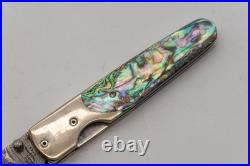 Case Cutlery 8173L DAM Slimlock Folder Knife Abalone Handle Damascus
