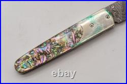 Case Cutlery 8173L DAM Slimlock Folder Knife Abalone Handle Damascus