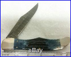 Case XX 6165 Folding Hunter knife, 2015, Damascus, Mediterranean Blue, #10838