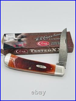 Case XX Damascus Sawcut Chestnut Bone Backpocket TB61546DAM