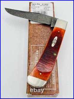 Case XX Damascus Sawcut Chestnut Bone Backpocket TB61546DAM