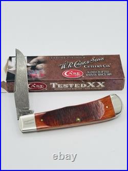 Case XX Damascus Sawcut Chestnut Bone Backpocket TB61546DAM