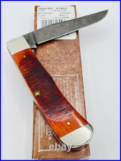 Case XX Damascus Sawcut Chestnut Bone Backpocket TB61546DAM