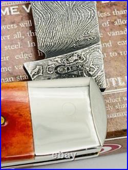 Case XX Damascus Sawcut Chestnut Bone Backpocket TB61546DAM