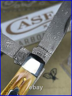 Case XX Knives Trapper Burnt Goldenrod Damascus Second Cut L? K