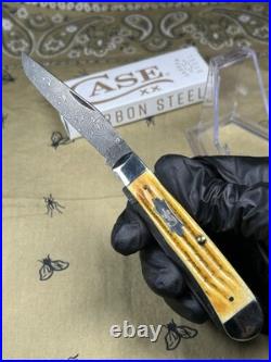 Case XX Knives Trapper Burnt Goldenrod Damascus Second Cut L? K