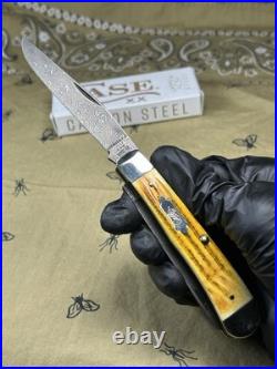 Case XX Knives Trapper Burnt Goldenrod Damascus Second Cut L? K