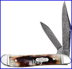 Case XX Knives USA Case XX Select Red Stag Damascus Peanut Knife 400 Made